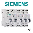SIEMENS - SIEMENS Lot de 5 disjoncteurs électriques phase + neutre 16A - vignette