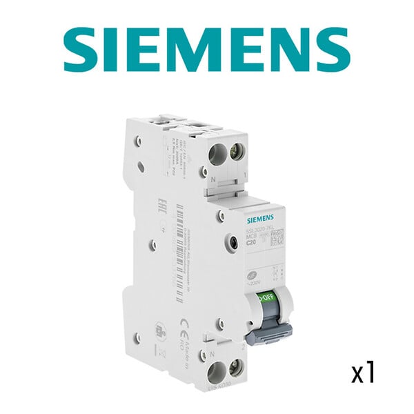 SIEMENS - SIEMENS Disjoncteur 20A Ph+N courbe C 4.5kA 230V - large