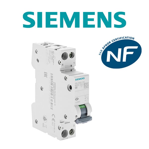 SIEMENS - SIEMENS Disjoncteur 2A Ph+N courbe C 4.5kA 230V - large