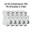 SIEMENS - SIEMENS Lot de 5 Disjoncteurs PH 10A électriques phase + neutre, haute qualité - vignette
