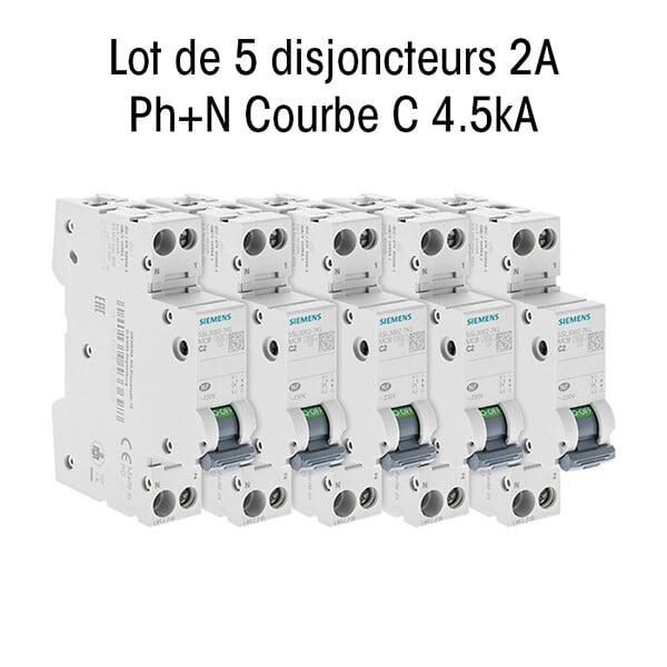 SIEMENS - SIEMENS Lot de 5 Disjoncteurs PH 2A SIEMENS NEW (927) - large