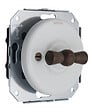 FONTINI - FONTINI GARBY COLONIAL VV Interrupteur Va & Vient Porcelaine Blanche Manette Bois Hêtre - vignette