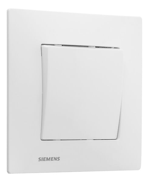 SIEMENS - SIEMENS Va & Vient Blanc Delta Viva avec plaque blanche, design DELTA VIVA, qualité Siemens, interrupteur mural élégant et fonctionnel - large