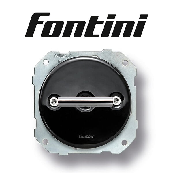 FONTINI - FONTINI Va-et-vient métal chrome porcelaine noire DO LOW - large