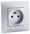 SIEMENS - SIEMENS Prise 2P+T SILVER Delta Viva + Plaque Silver - vignette