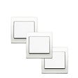 SIEMENS - SIEMENS LOT 3 Va & Vient Blanc Delta Iris + Plaque Basic Blanc - vignette