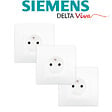 SIEMENS - SIEMENS LOT 3 Prise 2P+T Blanc Delta Viva + Plaque Blanc - vignette
