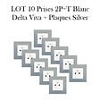 SIEMENS - SIEMENS LOT 10 Prise 2P+T Blanc Delta Viva + Plaque Silver - vignette