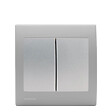 SIEMENS - Double Poussoir Silver Delta Iris + Plaque basic Silver - vignette