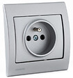 SIEMENS - SIEMENS Lot de 5 prises 2P+T Silver Delta Iris avec plaques Basic Silver - vignette