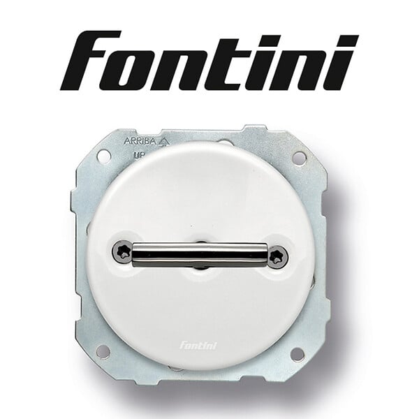 FONTINI - FONTINI Va-et-vient double métal nickel noire porcelaine blanche DO LOW - large