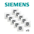 SIEMENS - SIEMENS LOT 10 Prises 2P+T Silver Delta Viva avec plaques blanc - vignette