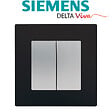 SIEMENS - SIEMENS Double Va et Vient Silver Delta Viva + Plaque Noir - vignette