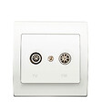 SIEMENS - SIEMENS PriseTV/FM Blanc Delta Iris + Plaque basic Blanc - vignette