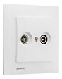SIEMENS - SIEMENS Prise TV /FM Blanc Delta Viva + Plaque Blanc - vignette