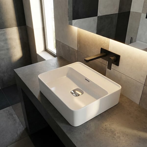 IDEAL STANDARD - Ideal Standard Strada II Lavabo suspendu 50 x 43 cm – avec trop-plein – Bonde incluse – Blanc brillant (E239801) - large