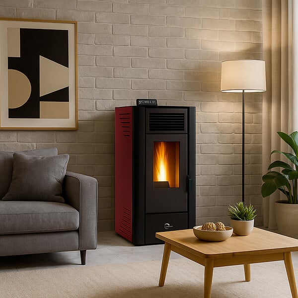 SANNOVER - Poêle à granulés air Anita 10 kW Bordeaux - large