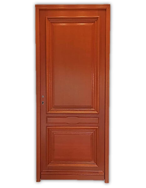 GD MENUISERIES - Porte d'entrée Bois Pleine Safran, H215 x L90 cm Côte Tableau p.Droit (Poignée, Barillet ref N158RPL -IN158RCI) - large