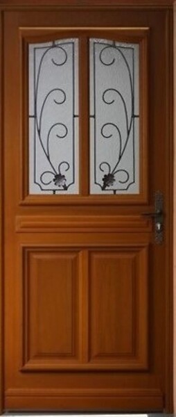 GD MENUISERIES - Porte d'entrée Bois Vitrée Mathis, H215 x L80 cm Côte Tableau p. Gauche, (Poignee, Barillet ref IN158RPL2 - IN303NEW) - large