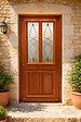GD MENUISERIES - Porte d'entrée Bois Vitrée Baya, H215 x L90 cm Côte Tableau p.Droit, (Poignee, Barillet ref IN158RPL2 - IN303NEW) - vignette
