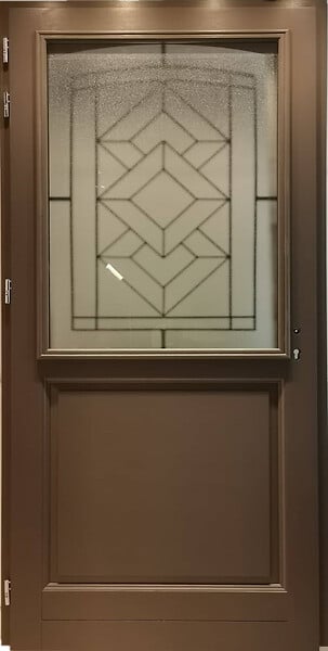 GD MENUISERIES - Porte d'entrée Bois Vitrée Elodie Gris Quartz, H215 x L90 cm Côte Tableau p.Droit, (Poignée, Barillet ref N158RPL -IN158RCI) - large