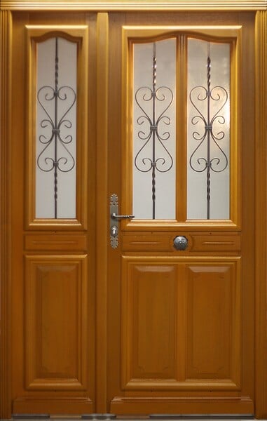 GD MENUISERIES - Porte d'entrée Bois Tiercée Carole H215xL140 cm Côte Tableau p.Droit - large
