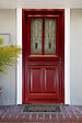 GD MENUISERIES - Porte d'entrée Bois Vitrée Martine Rouge pourpre, H215 x L90 cm Côte Tableau p. Gauche, (Poignee, Barillet ref 010403RFP) - vignette