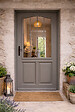 GD MENUISERIES - Porte d'entrée Bois Vitrée Santiago Gris Quartz, H200 x L90 cm Côte Tableau, p.Droit (Poignee, Barillet ref 010403FP) - vignette