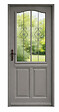 GD MENUISERIES - Porte d'entrée Bois Vitrée Santiago Gris Quartz, H200 x L90 cm Côte Tableau, p.Droit (Poignee, Barillet ref 010403FP) - vignette