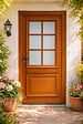 GD MENUISERIES - Porte d'entrée Bois vitrée, Cumin, H215 x L90 cm Côte Tableau p.Droit, (Poignee, Barillet ref IN158RPL2 - IN303NEW) - vignette