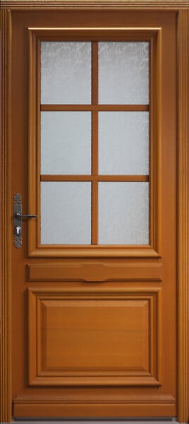 GD MENUISERIES - Porte d'entrée Bois vitrée, Cumin, H215 x L90 cm Côte Tableau p.Droit, (Poignee, Barillet ref IN158RPL2 - IN303NEW) - large