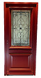 GD MENUISERIES - Porte d'entrée Bois Vitrée Canada Rouge pourpre, H215 x L90 cm Côte Tableau p.Droit (Poignee, Barillet ref 010403RFP) - vignette