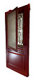 GD MENUISERIES - Porte d'entrée Bois Vitrée Canada Rouge pourpre, H215 x L90 cm Côte Tableau p.Droit (Poignee, Barillet ref 010403RFP) - vignette