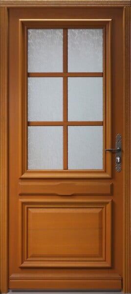 GD MENUISERIES - Porte d'entrée Bois vitrée, Cumin, H215 x L90 cm Côte Tableau p.Gauche - large