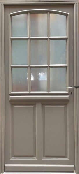 GD MENUISERIES - Porte d'entrée Bois Vitrée Alban Gris Quartz, H215 x L90 cm Côte Tableau p. Gauche, (Poignée, Barillet ref 010723NO) - large