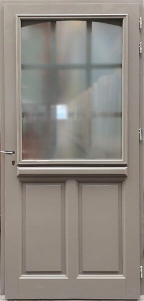 GD MENUISERIES - Porte d'entrée Bois Vitrée Alban Gris Quartz, H215 x L90 cm Côte Tableau p. Gauche, (Poignée, Barillet ref 010723NO) - large