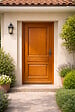 GD MENUISERIES - Porte d'entrée Bois Pleine Safran, H215 x L90 cm Côte Tableau p. Gauche, (Poignée, Barillet ref 010723NO) - vignette