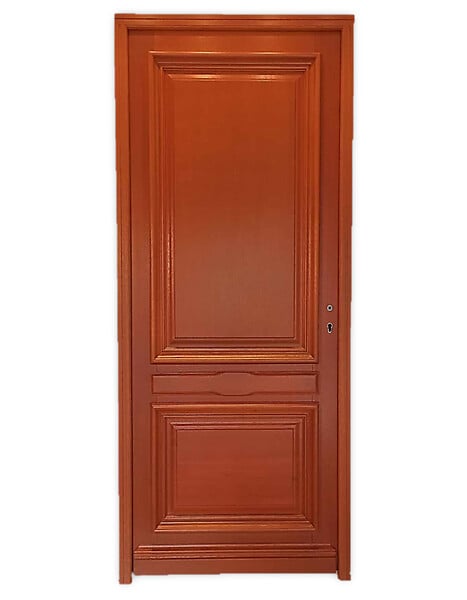 GD MENUISERIES - Porte d'entrée Bois Pleine Safran, H215 x L90 cm Côte Tableau p. Gauche, (Poignée, Barillet ref 010723NO) - large