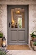GD MENUISERIES - Porte d'entrée Bois Vitrée Santiago Gris Quartz, H215 x L90 cm Côte Tableau, p.Droit (Poignee, Barillet ref 010403FP) - vignette