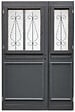 GD MENUISERIES - Porte d'entrée Bois Tiercée Mathilde Gris Anthr, H215xL140 cm Côte Tableau p.Droit (Poignee, Barillet ref 010403RFP) - vignette
