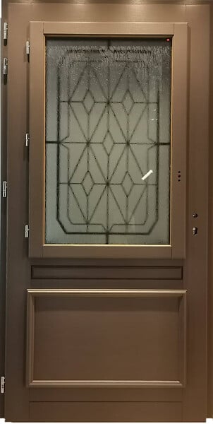 GD MENUISERIES - Porte d'entrée Bois Vitrée Camille Gris Quartz, H215 x L90 cm Côte Tableau p.Droit, (Poignee, Barillet ref IN158RPL2 - IN303NEW) - large