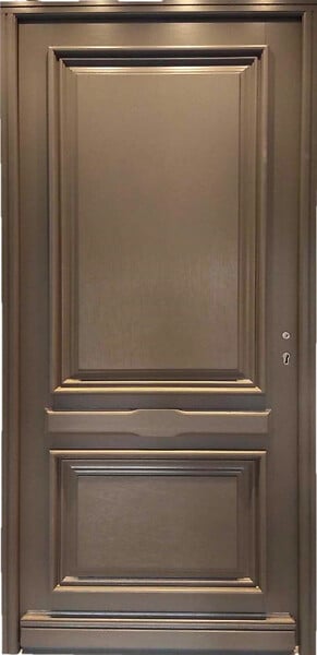 GD MENUISERIES - Porte d'entrée Bois Pleine Cassy Gris Quartz, H215 x L90 cm Côte Tableau p. Gauche (Poignée, Barillet ref 010403FP) - large