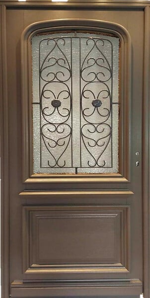 GD MENUISERIES - Porte d'entrée Bois Vitrée Adrien Gris Quartz, H215 x L90 cm Côte Tableau p. Gauche (Poignee, Barillet ref 010403RFP) - large