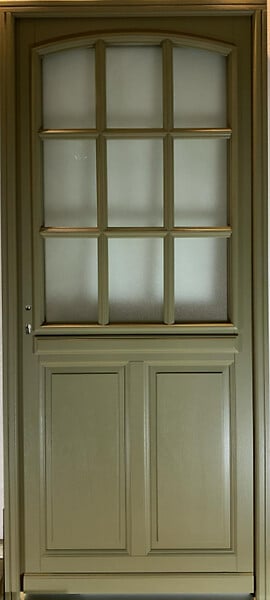 GD MENUISERIES - Porte d'entrée Bois Vitrée Andore Vert Gris Olive, H215 x L80 cm Côte Tableau p.Droit, (Poignée, Barillet ref N158RPL -IN158RCI) - large