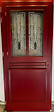 GD MENUISERIES - Porte d'entrée Bois Vitrée Martine Rouge pourpre, H215 x L90 cm Côte Tableau p.Droit, (Poignee, Barillet ref IN158RPL2 - IN303NEW) - vignette