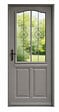 GD MENUISERIES - Porte d'entrée Bois Vitrée Santiago Gris Quartz, H200 x L90 cm Côte Tableau, p.Droit, (Poignée, Barillet ref N158RPL -IN158RCI) - vignette