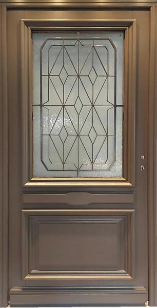 GD MENUISERIES - Porte d'entrée Bois Vitrée Camille Gris Quartz, H215 x L90 cm Côte Tableau p. Gauche, (Poignee, Barillet ref IN158RPL2 - IN303NEW) - large