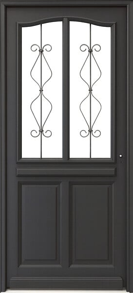 GD MENUISERIES - Porte d'entrée Bois Vitrée Sandro Gris Anthr., H200 x L90 cm Côte Tableau p.Gauche, (Poignée, Barillet ref 010723NO) - large