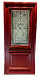 GD MENUISERIES - Porte d'entrée Bois Vitrée Canada Rouge pourpre, H215 x L90 cm Côte Tableau p.Droit, (Poignee, Barillet ref IN158RPL2 - IN303NEW) - vignette