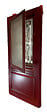 GD MENUISERIES - Porte d'entrée Bois Vitrée Canada Rouge pourpre, H215 x L90 cm Côte Tableau p.Droit, (Poignee, Barillet ref IN158RPL2 - IN303NEW) - vignette
